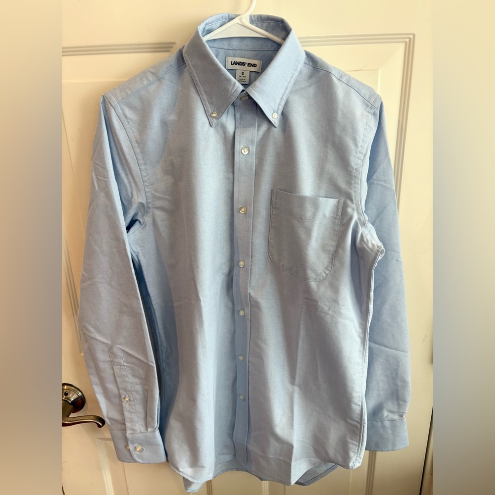 Lands' End Men's Light Blue Dress Shirt - S